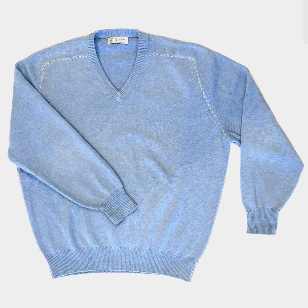 BRUNELLO CUCINELLI 100% Cashmere Men's V-Neck